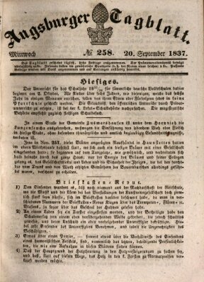 Augsburger Tagblatt Mittwoch 20. September 1837