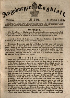 Augsburger Tagblatt Sonntag 8. Oktober 1837