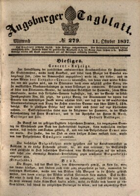 Augsburger Tagblatt Mittwoch 11. Oktober 1837