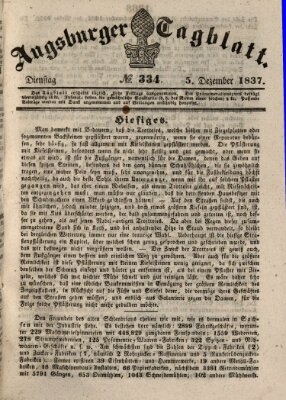 Augsburger Tagblatt Dienstag 5. Dezember 1837