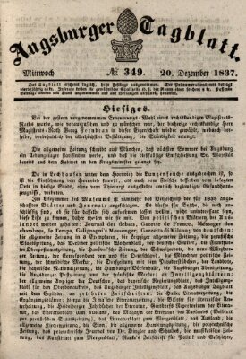 Augsburger Tagblatt Mittwoch 20. Dezember 1837
