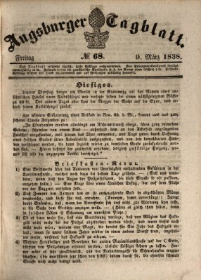 Augsburger Tagblatt Freitag 9. März 1838