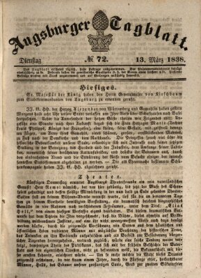 Augsburger Tagblatt Dienstag 13. März 1838