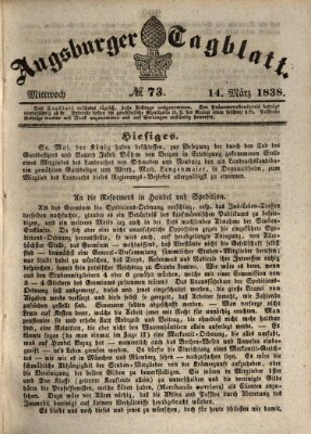Augsburger Tagblatt Mittwoch 14. März 1838