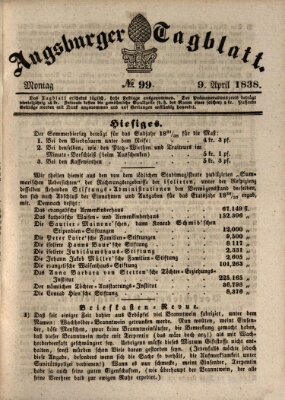 Augsburger Tagblatt Montag 9. April 1838