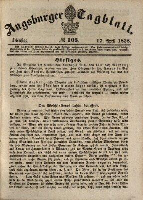 Augsburger Tagblatt Dienstag 17. April 1838