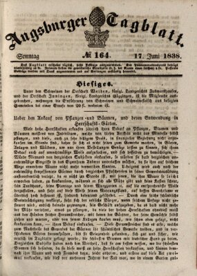 Augsburger Tagblatt Sonntag 17. Juni 1838