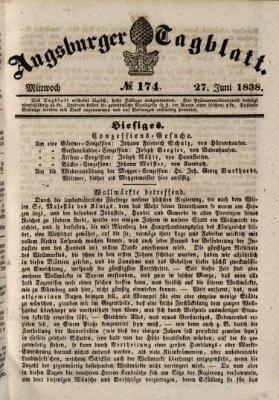 Augsburger Tagblatt Mittwoch 27. Juni 1838