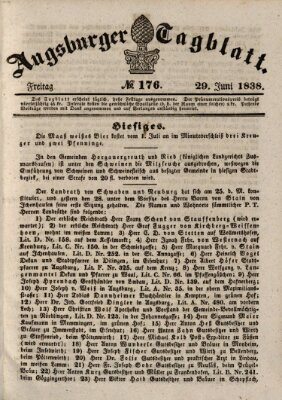 Augsburger Tagblatt Freitag 29. Juni 1838