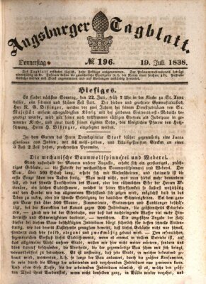 Augsburger Tagblatt Donnerstag 19. Juli 1838