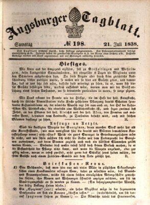 Augsburger Tagblatt Samstag 21. Juli 1838