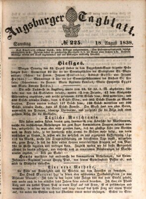 Augsburger Tagblatt Samstag 18. August 1838