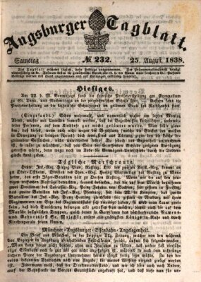 Augsburger Tagblatt Samstag 25. August 1838