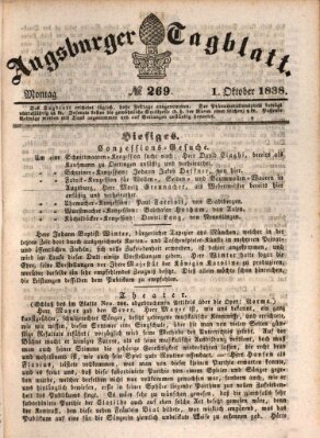 Augsburger Tagblatt Montag 1. Oktober 1838