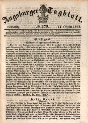 Augsburger Tagblatt Donnerstag 11. Oktober 1838