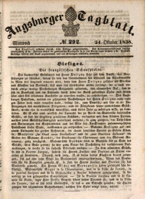 Augsburger Tagblatt Mittwoch 24. Oktober 1838
