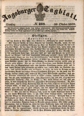 Augsburger Tagblatt Dienstag 30. Oktober 1838