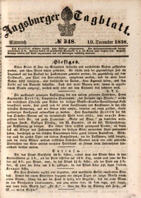 Augsburger Tagblatt Mittwoch 19. Dezember 1838