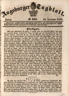 Augsburger Tagblatt Freitag 21. Dezember 1838