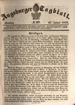 Augsburger Tagblatt Sonntag 27. Januar 1839