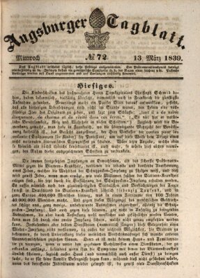 Augsburger Tagblatt Mittwoch 13. März 1839