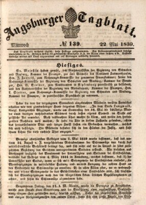 Augsburger Tagblatt Mittwoch 22. Mai 1839