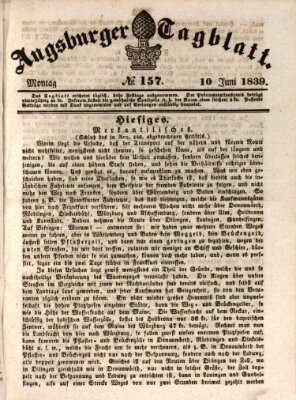 Augsburger Tagblatt Montag 10. Juni 1839