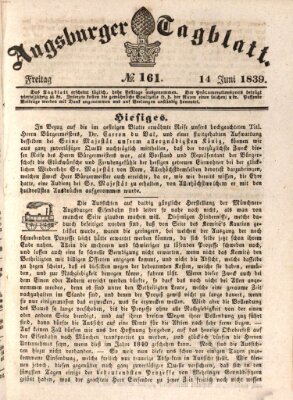 Augsburger Tagblatt Freitag 14. Juni 1839