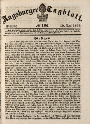 Augsburger Tagblatt Mittwoch 19. Juni 1839