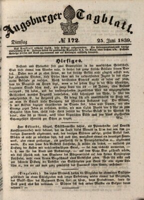 Augsburger Tagblatt Dienstag 25. Juni 1839