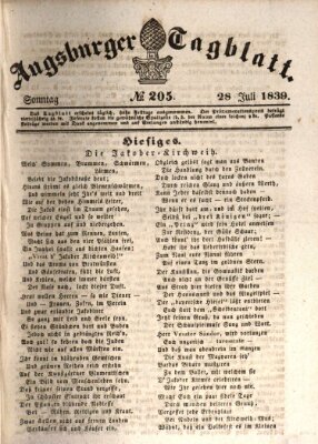 Augsburger Tagblatt Sonntag 28. Juli 1839
