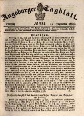 Augsburger Tagblatt Dienstag 17. September 1839