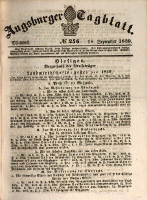 Augsburger Tagblatt Mittwoch 18. September 1839