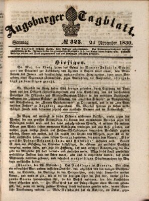 Augsburger Tagblatt Sonntag 24. November 1839