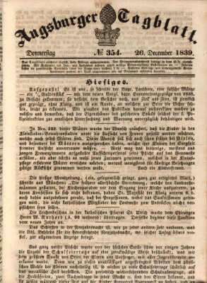 Augsburger Tagblatt Donnerstag 26. Dezember 1839