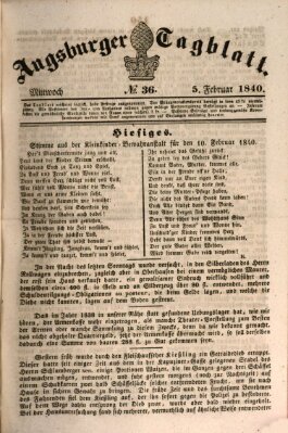 Augsburger Tagblatt Mittwoch 5. Februar 1840
