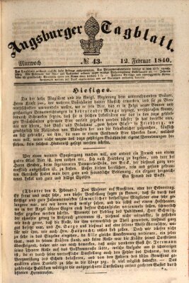 Augsburger Tagblatt Mittwoch 12. Februar 1840