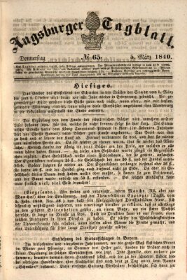 Augsburger Tagblatt Donnerstag 5. März 1840