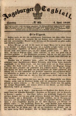 Augsburger Tagblatt Samstag 4. April 1840