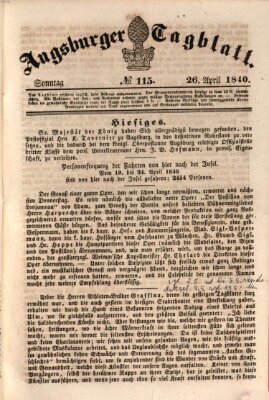 Augsburger Tagblatt Sonntag 26. April 1840