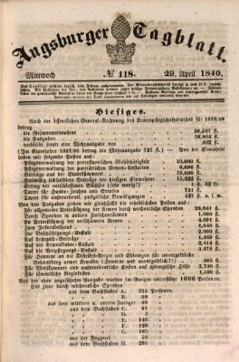 Augsburger Tagblatt Mittwoch 29. April 1840