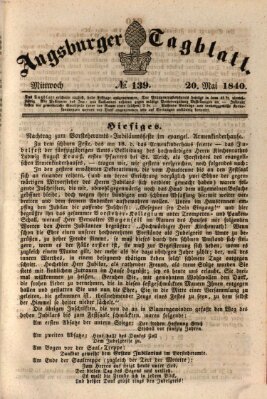 Augsburger Tagblatt Mittwoch 20. Mai 1840