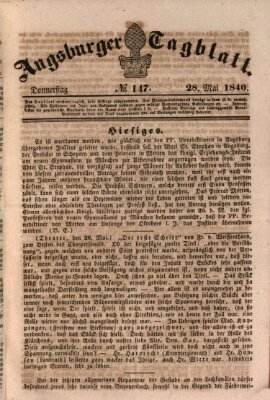 Augsburger Tagblatt Donnerstag 28. Mai 1840
