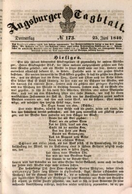 Augsburger Tagblatt Donnerstag 25. Juni 1840