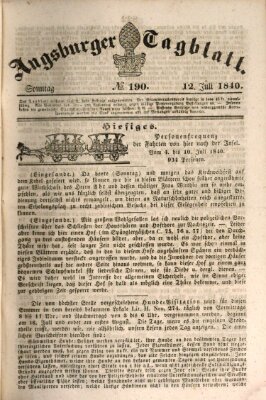 Augsburger Tagblatt Sonntag 12. Juli 1840
