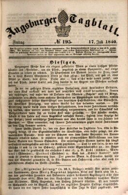 Augsburger Tagblatt Freitag 17. Juli 1840