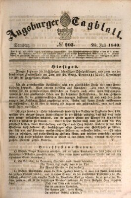 Augsburger Tagblatt Samstag 25. Juli 1840