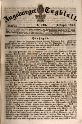 Augsburger Tagblatt Dienstag 4. August 1840