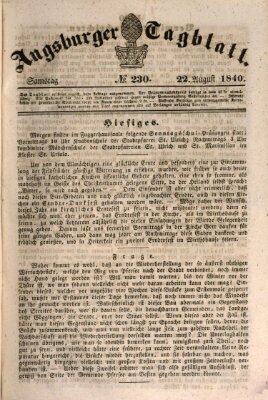 Augsburger Tagblatt Samstag 22. August 1840