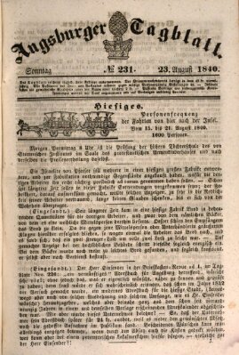 Augsburger Tagblatt Sonntag 23. August 1840